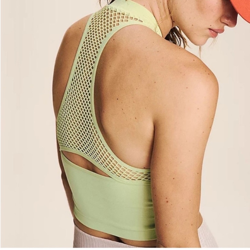 Free people movement Every Single Time Mock Neck Crop Tank In lime
